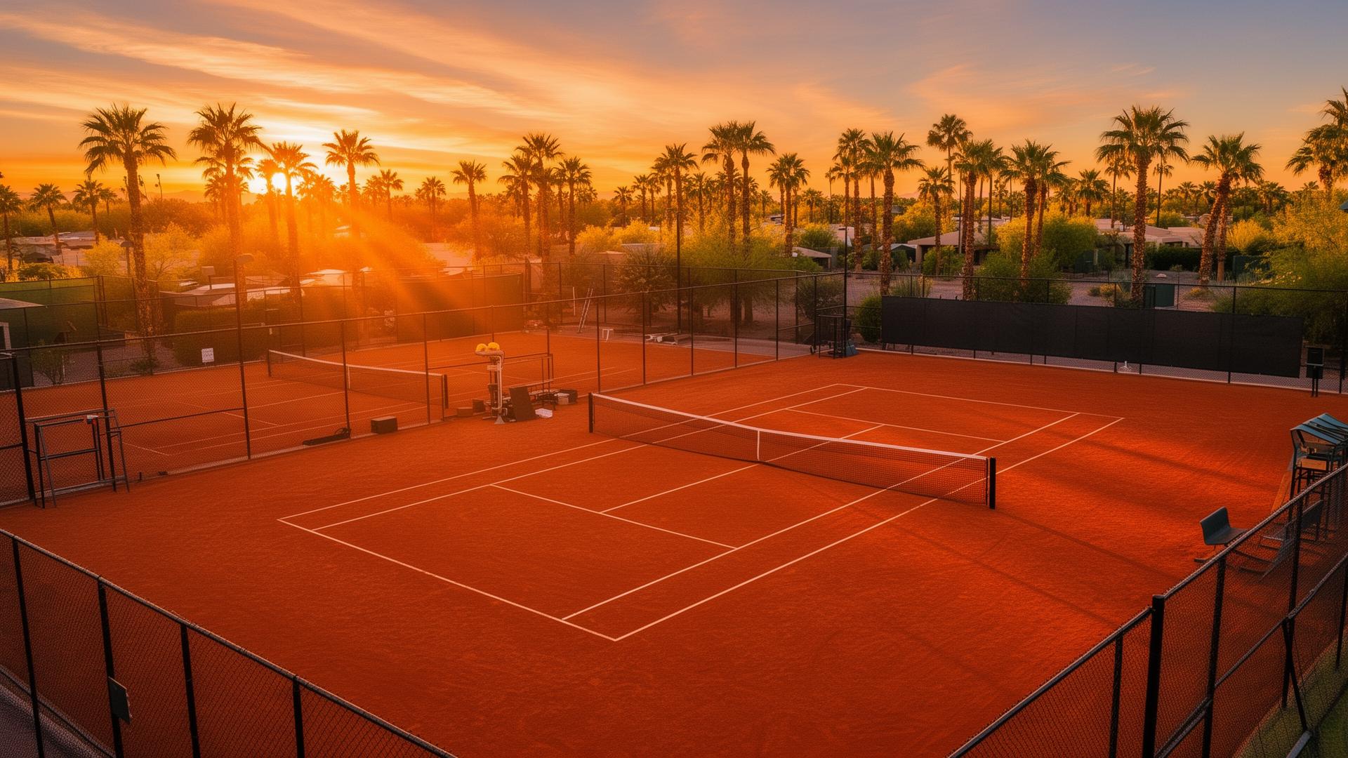 Phoenix tennis court with blue playing surface